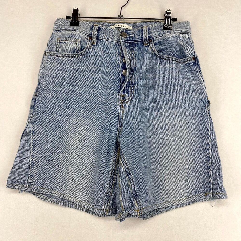 Pacsun Button Fly High Rise Bootcut Jean Shorts Denim Ladies Size‎ 28